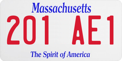 MA license plate 201AE1