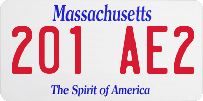 MA license plate 201AE2