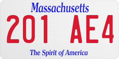 MA license plate 201AE4