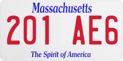 MA license plate 201AE6