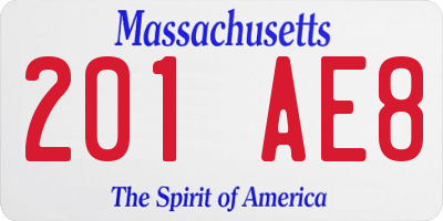 MA license plate 201AE8