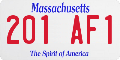 MA license plate 201AF1