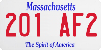 MA license plate 201AF2