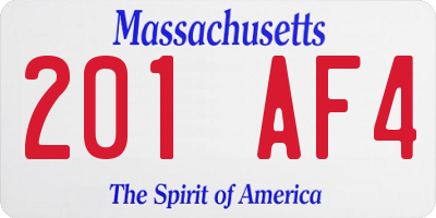 MA license plate 201AF4
