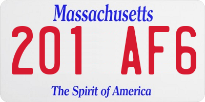 MA license plate 201AF6