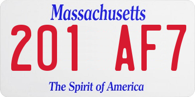 MA license plate 201AF7