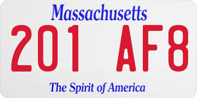 MA license plate 201AF8