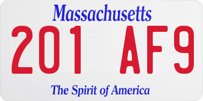 MA license plate 201AF9