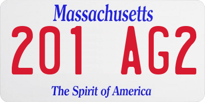 MA license plate 201AG2