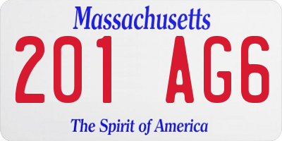 MA license plate 201AG6