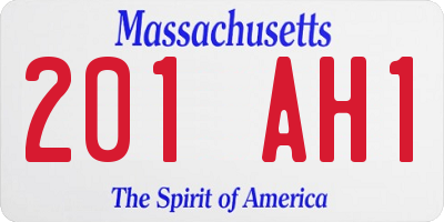 MA license plate 201AH1