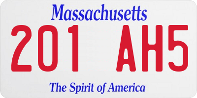 MA license plate 201AH5