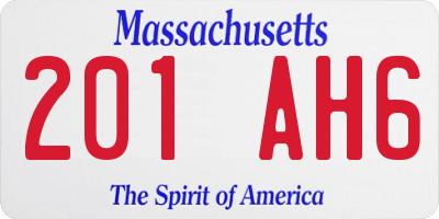 MA license plate 201AH6