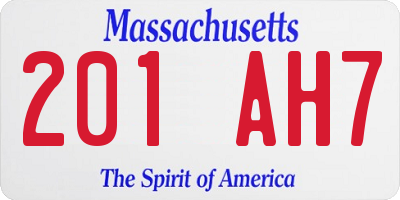 MA license plate 201AH7