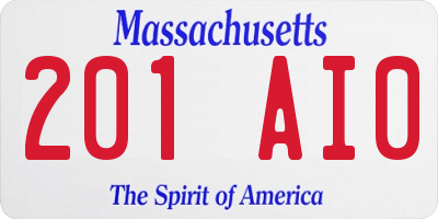 MA license plate 201AI0