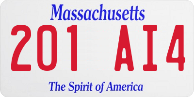 MA license plate 201AI4