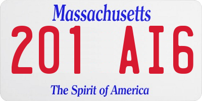 MA license plate 201AI6