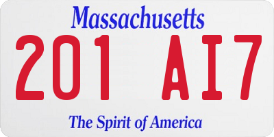 MA license plate 201AI7
