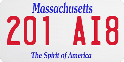 MA license plate 201AI8