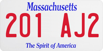 MA license plate 201AJ2