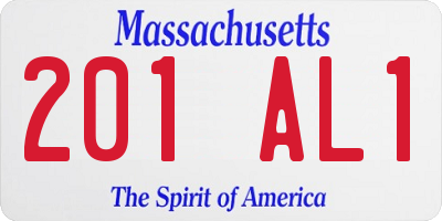 MA license plate 201AL1