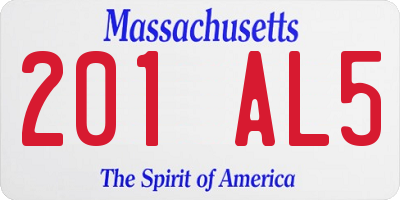 MA license plate 201AL5
