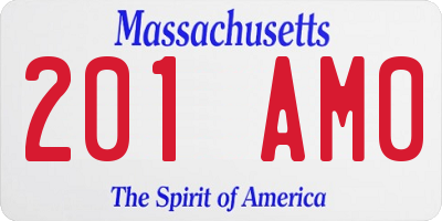 MA license plate 201AM0