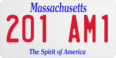 MA license plate 201AM1