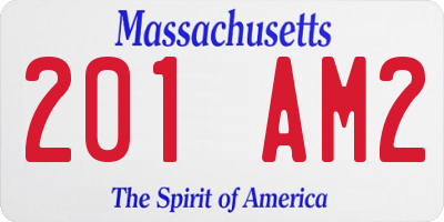 MA license plate 201AM2
