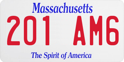 MA license plate 201AM6