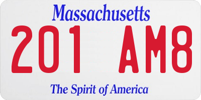 MA license plate 201AM8