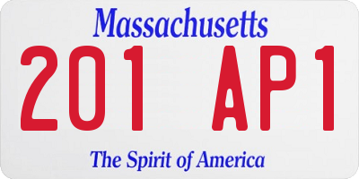 MA license plate 201AP1