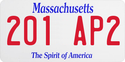 MA license plate 201AP2