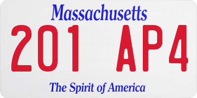 MA license plate 201AP4