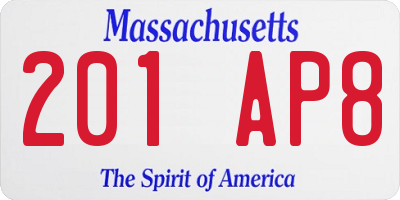 MA license plate 201AP8