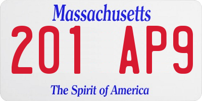 MA license plate 201AP9