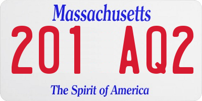 MA license plate 201AQ2