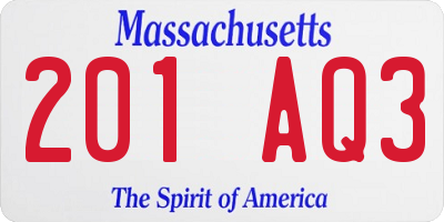MA license plate 201AQ3
