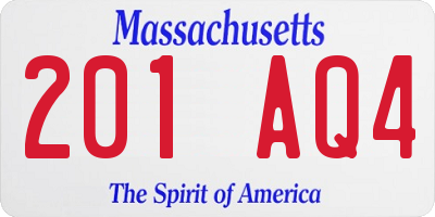 MA license plate 201AQ4