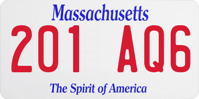 MA license plate 201AQ6