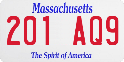 MA license plate 201AQ9