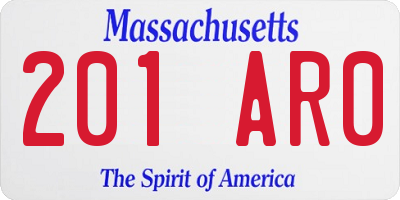 MA license plate 201AR0
