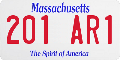 MA license plate 201AR1