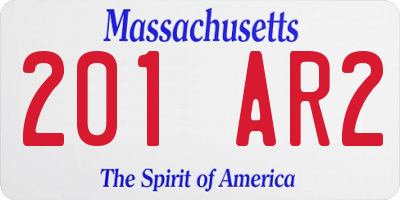 MA license plate 201AR2