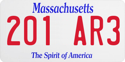 MA license plate 201AR3