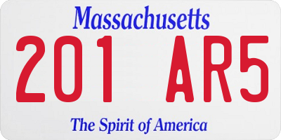 MA license plate 201AR5