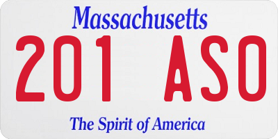 MA license plate 201AS0