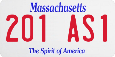 MA license plate 201AS1