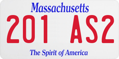MA license plate 201AS2
