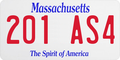 MA license plate 201AS4